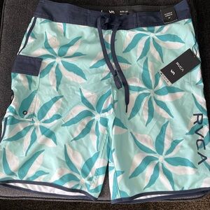 RVCA Men's Blue Swim Shorts